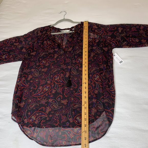 Joie Cecarina 100% Silk Long Sleeve Blouse with Cuff Sleeve Detail Size XL NWT - Picture 16 of 16